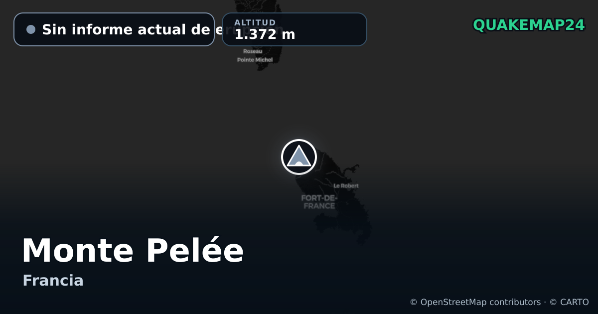 Monte Pelée · Sin informe actual de erupción · 1.372 m