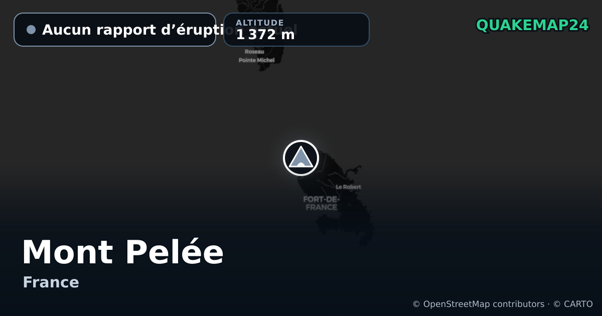 Mont Pelée · Aucun rapport d’éruption actuel · 1 372 m
