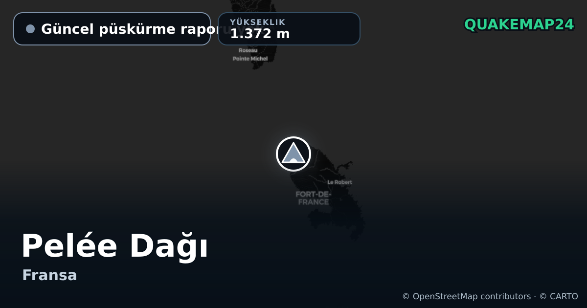 Pelée Dağı · Güncel püskürme raporu yok · 1.372 m