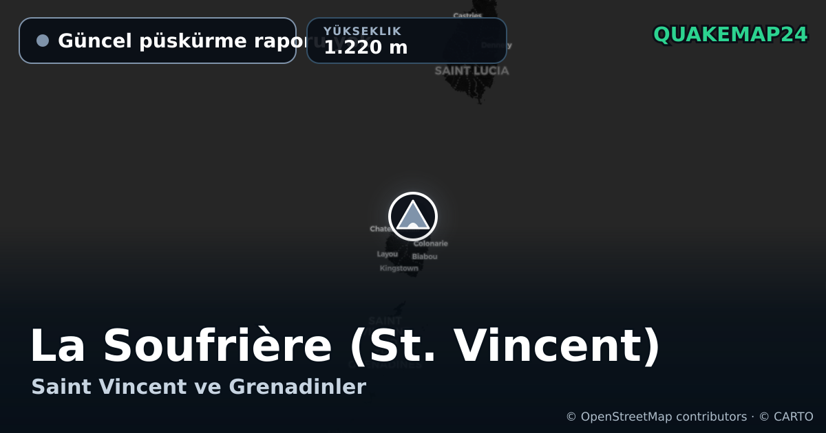 La Soufrière (St. Vincent) · Güncel püskürme raporu yok · 1.220 m