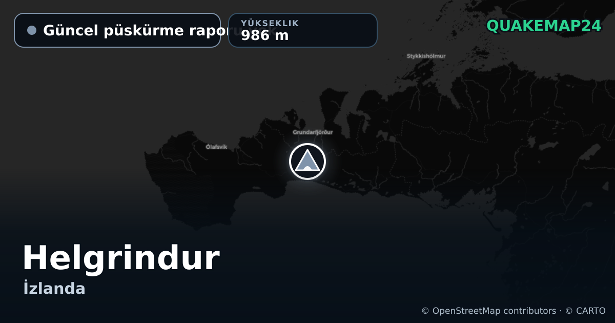 Helgrindur · Güncel püskürme raporu yok · 986 m