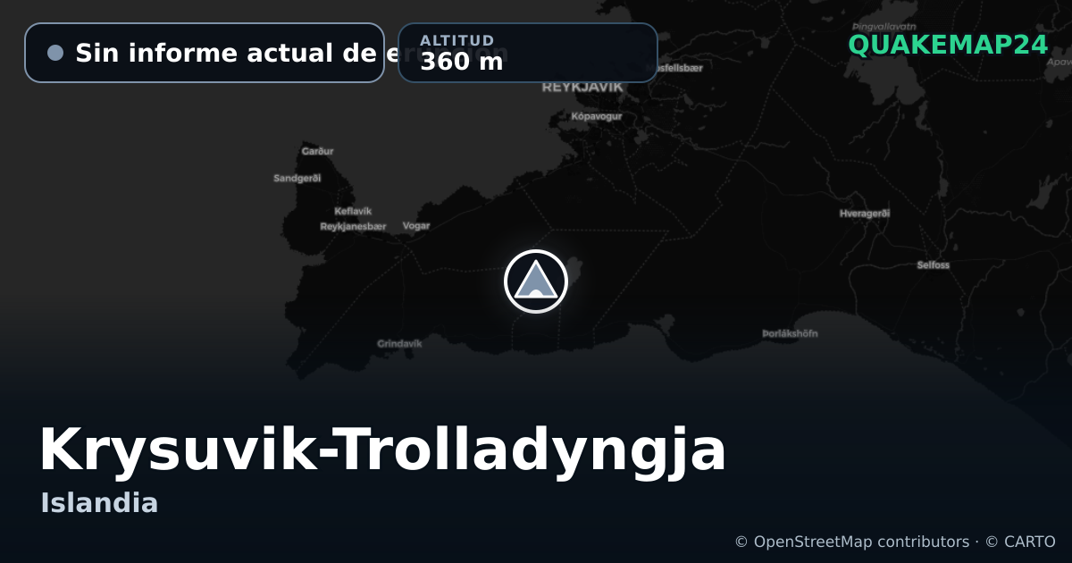 Krysuvik-Trolladyngja · Sin informe actual de erupción · 360 m