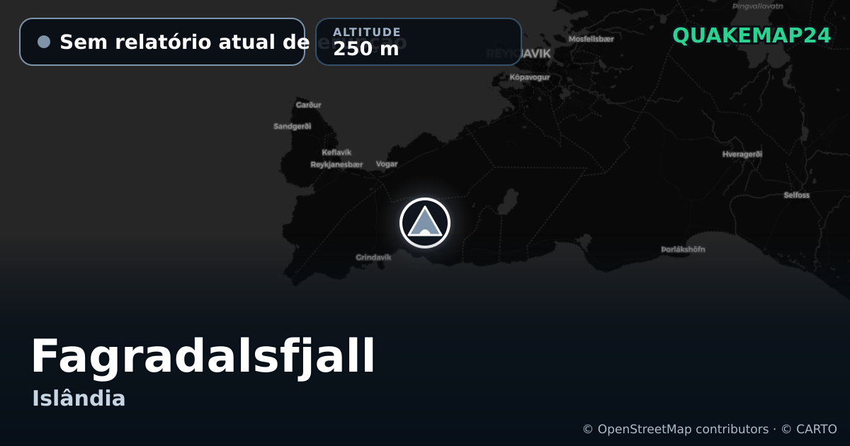 Fagradalsfjall · Sem relatório atual de erupção · 250 m
