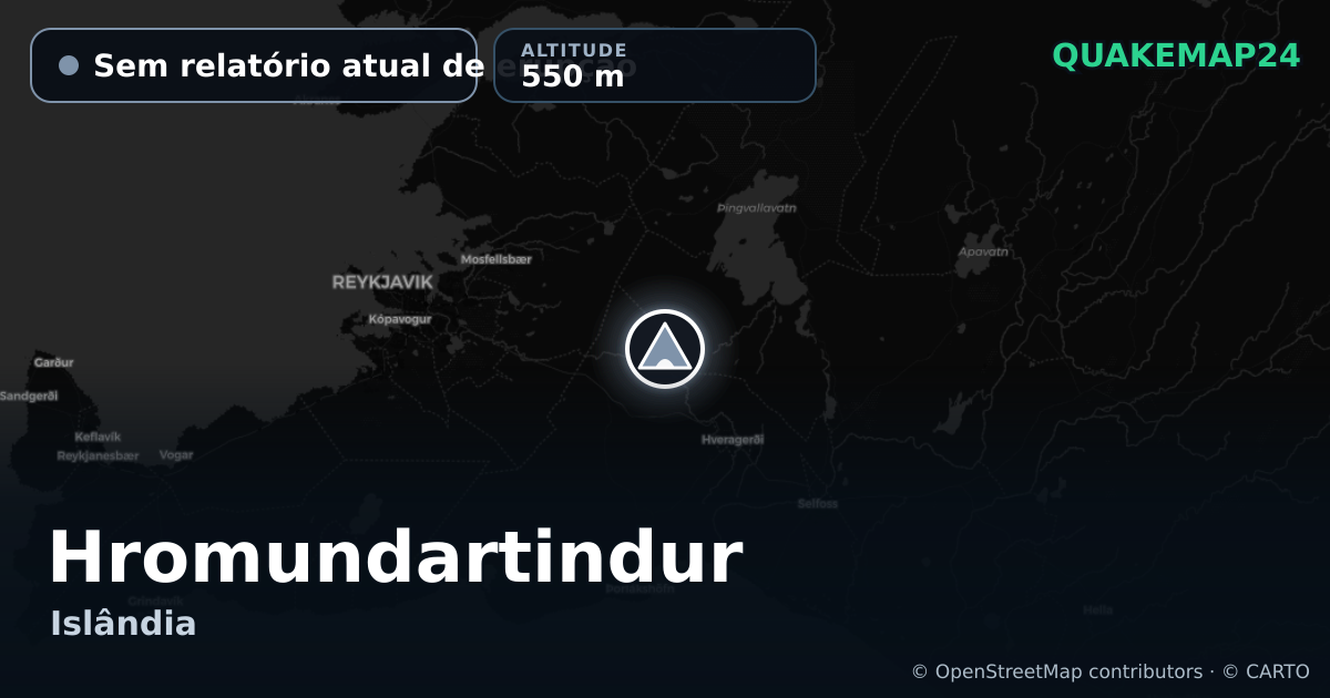 Hromundartindur · Sem relatório atual de erupção · 550 m