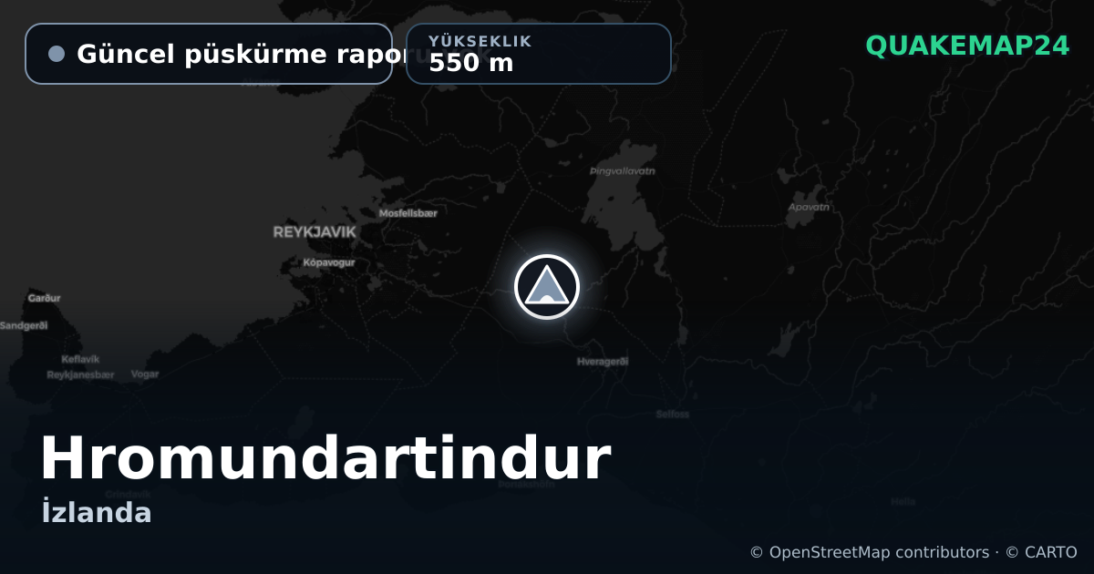 Hromundartindur · Güncel püskürme raporu yok · 550 m