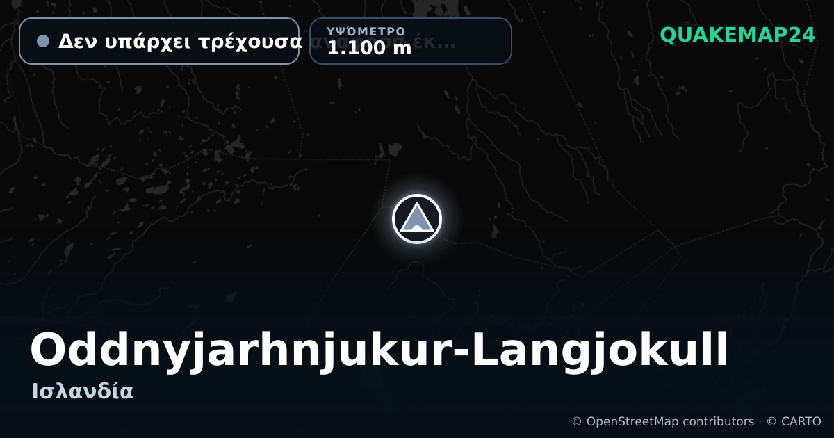 Oddnyjarhnjukur-Langjokull · Δεν υπάρχει τρέχουσα αναφορά έκρηξης · 1.100 m
