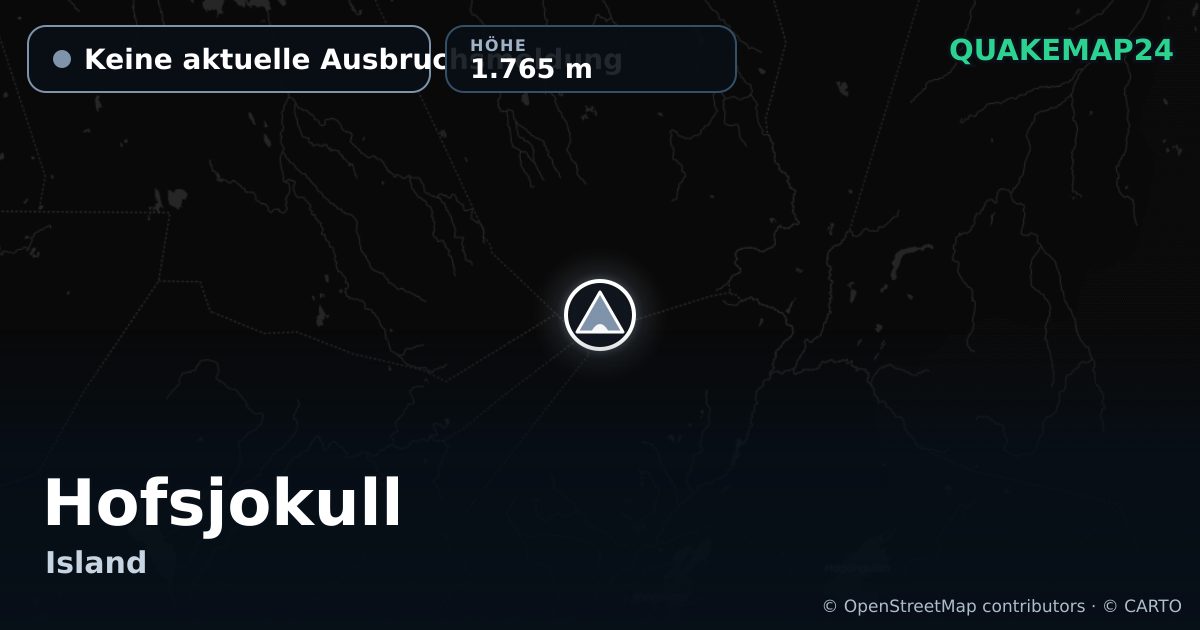 Hofsjokull · Keine aktuelle Ausbruchsmeldung · 1.765 m