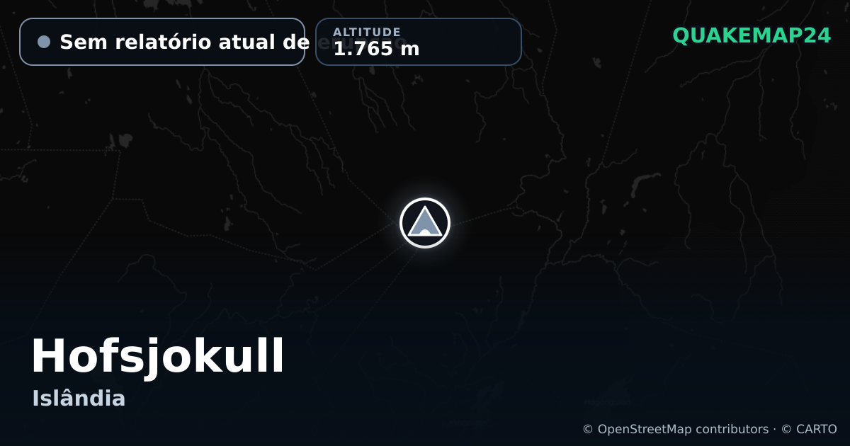 Hofsjokull · Sem relatório atual de erupção · 1.765 m