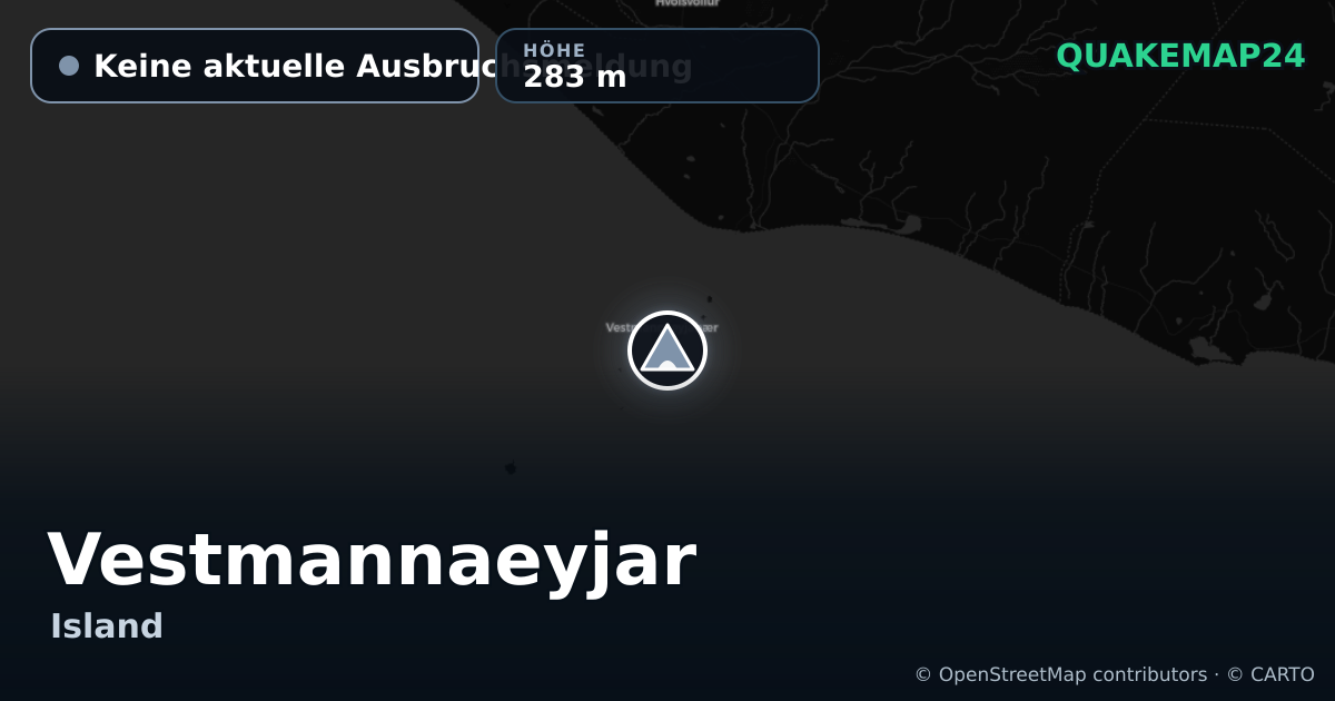 Vestmannaeyjar · Keine aktuelle Ausbruchsmeldung · 283 m