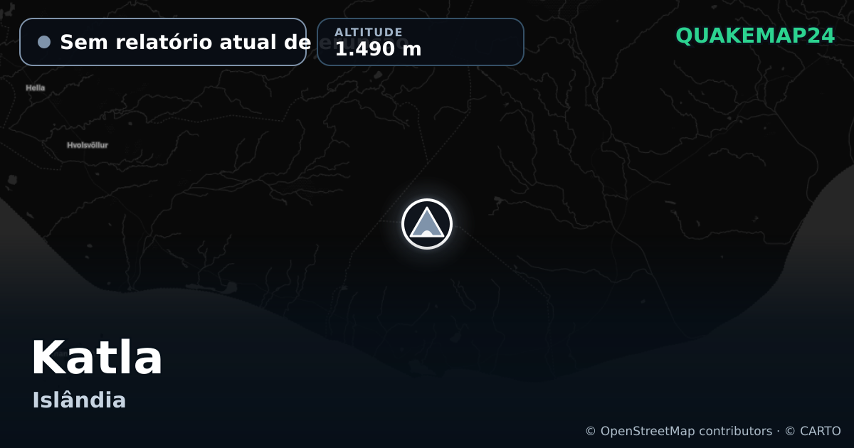 Katla · Sem relatório atual de erupção · 1.490 m
