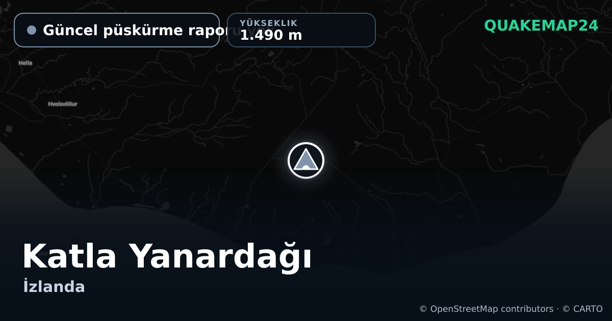Katla Yanardağı · Güncel püskürme raporu yok · 1.490 m