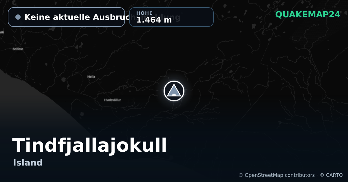 Tindfjallajokull · Keine aktuelle Ausbruchsmeldung · 1.464 m