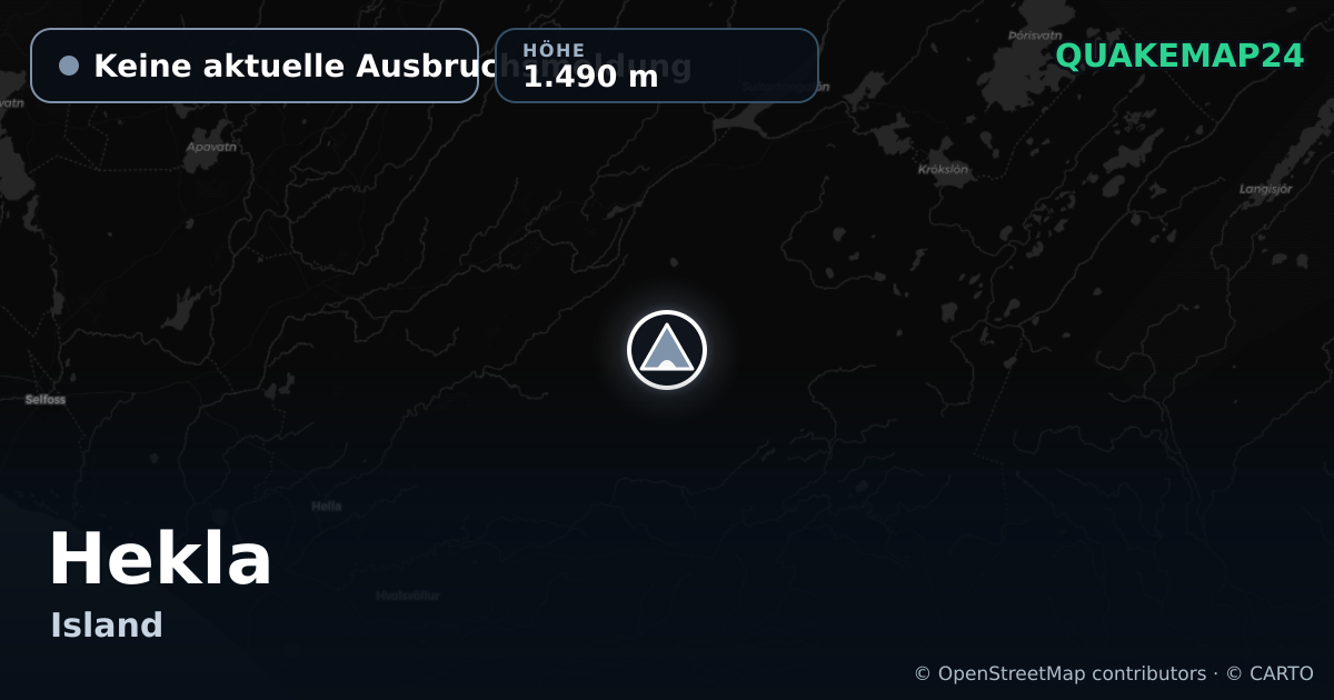 Hekla · Keine aktuelle Ausbruchsmeldung · 1.490 m