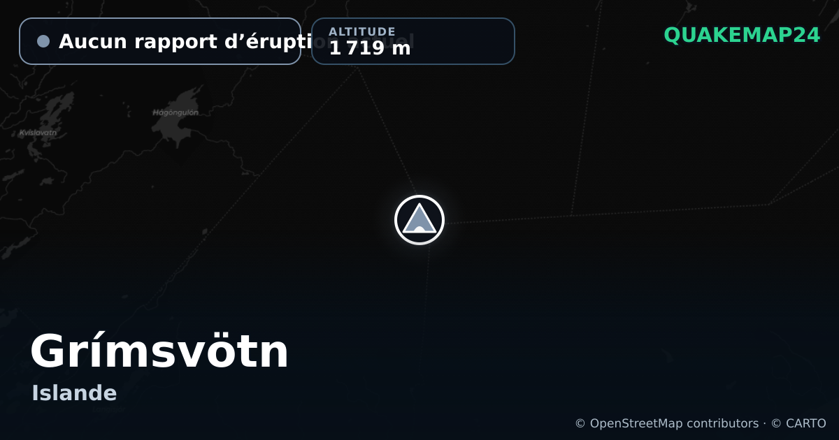 Grímsvötn · Aucun rapport d’éruption actuel · 1 719 m