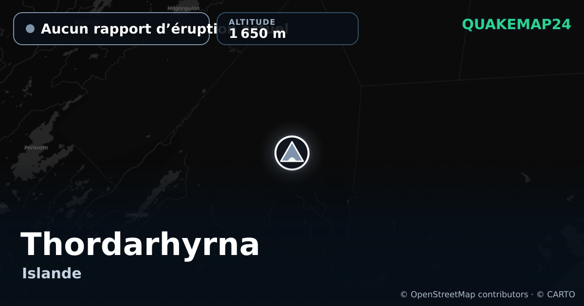 Thordarhyrna · Aucun rapport d’éruption actuel · 1 650 m
