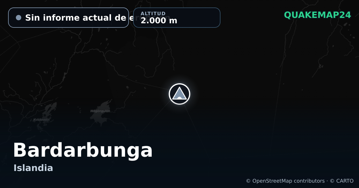 Bardarbunga · Sin informe actual de erupción · 2.000 m