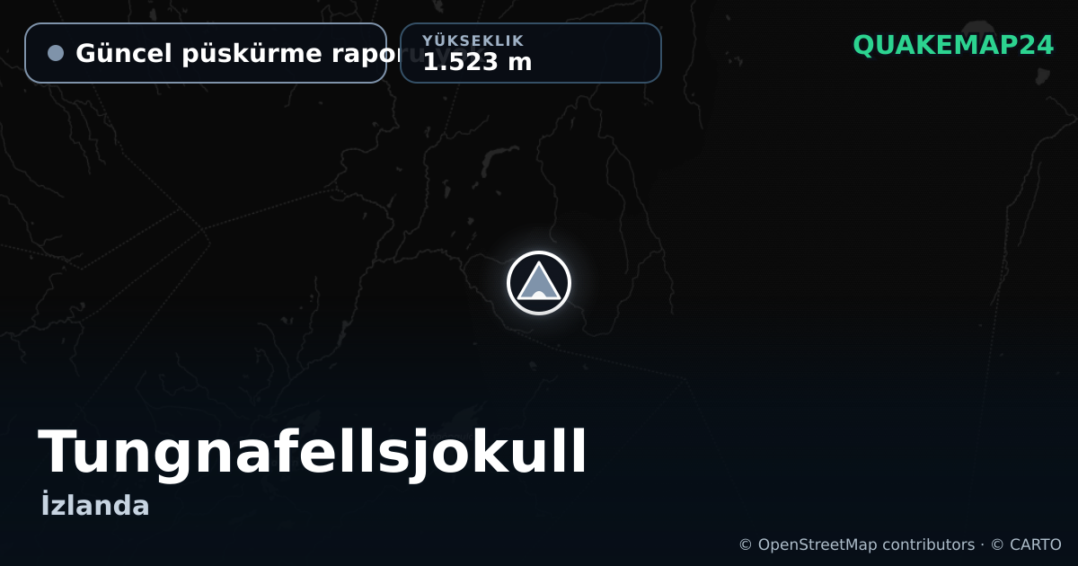 Tungnafellsjokull · Güncel püskürme raporu yok · 1.523 m