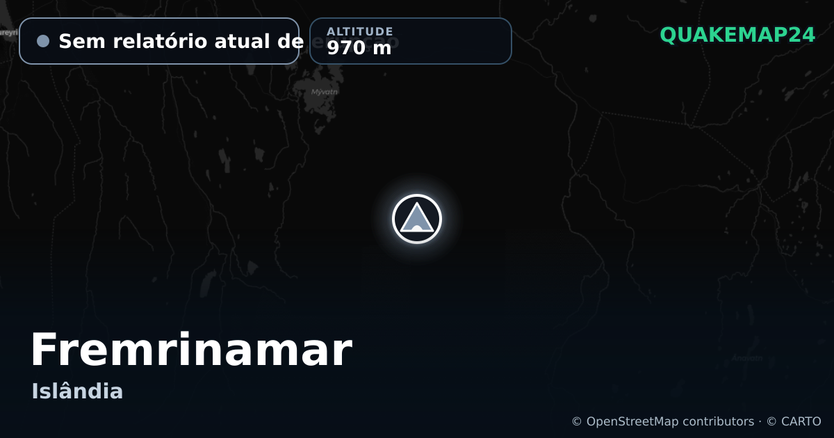 Fremrinamar · Sem relatório atual de erupção · 970 m