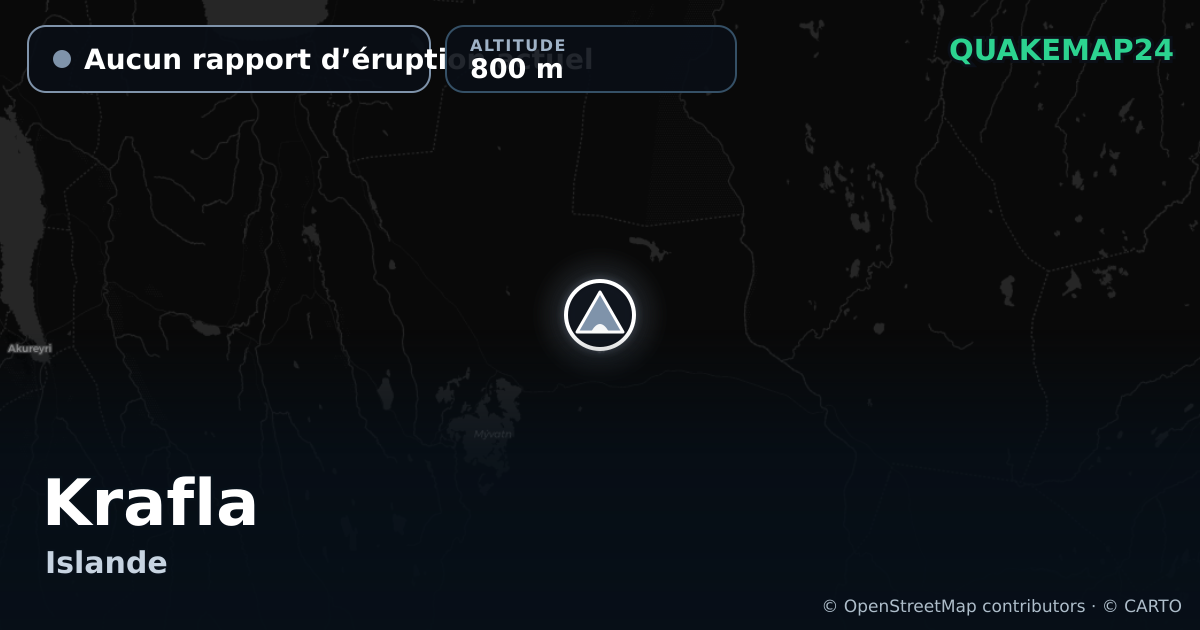 Krafla · Aucun rapport d’éruption actuel · 800 m