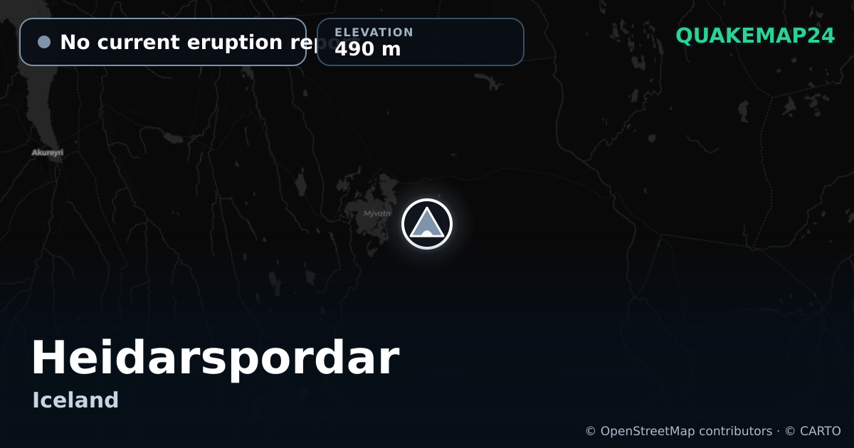Heidarspordar · No current eruption report · 490 m