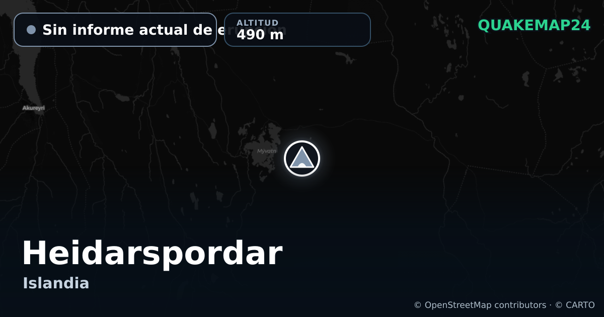 Heidarspordar · Sin informe actual de erupción · 490 m