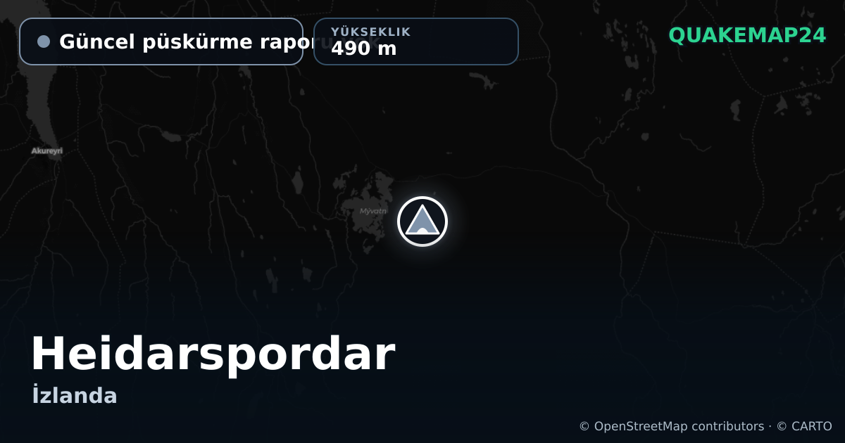 Heidarspordar · Güncel püskürme raporu yok · 490 m