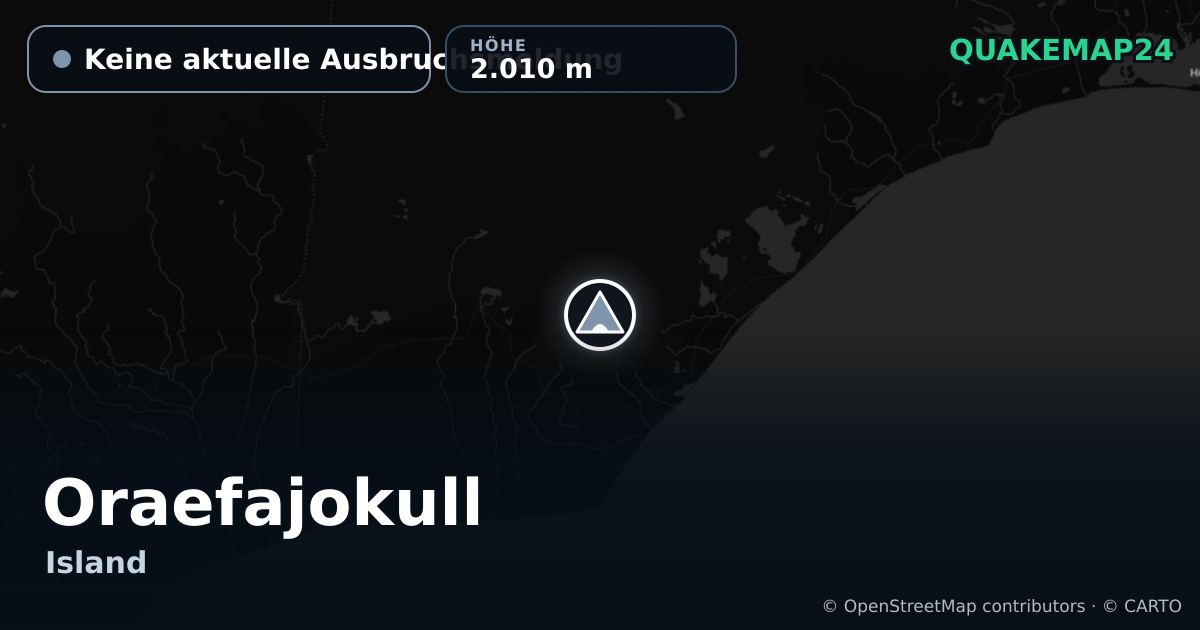 Oraefajokull · Keine aktuelle Ausbruchsmeldung · 2.010 m