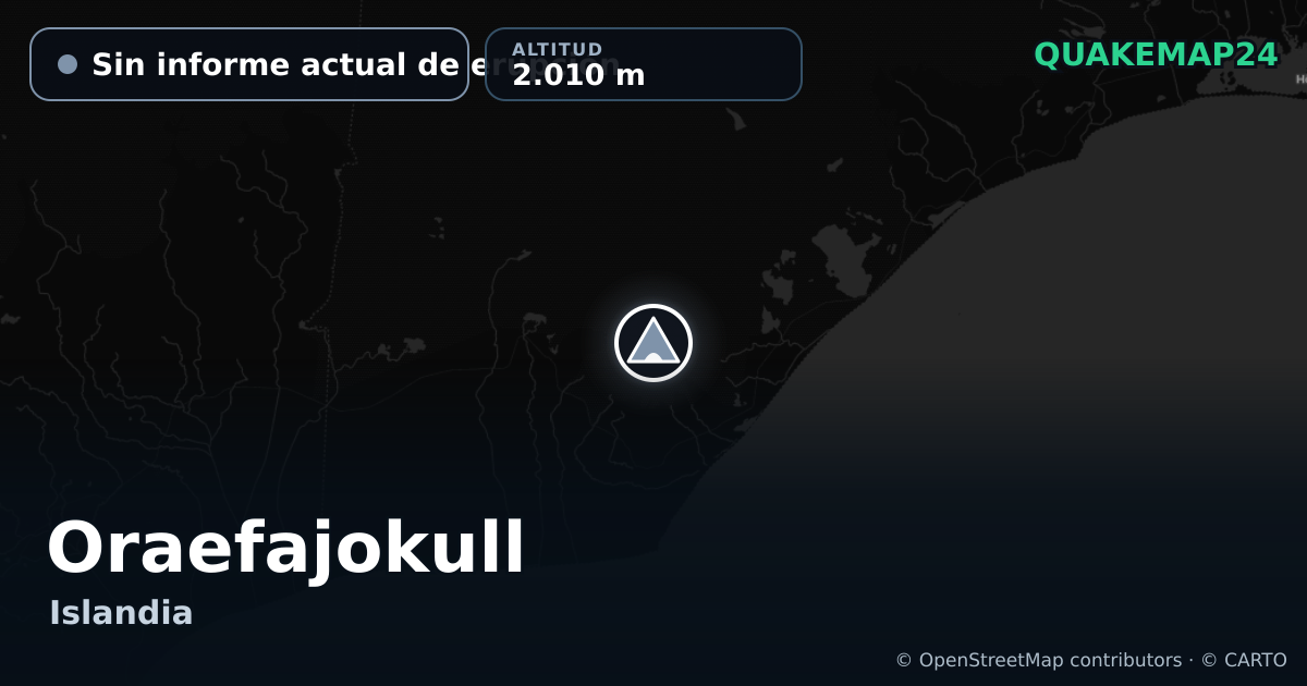 Oraefajokull · Sin informe actual de erupción · 2.010 m
