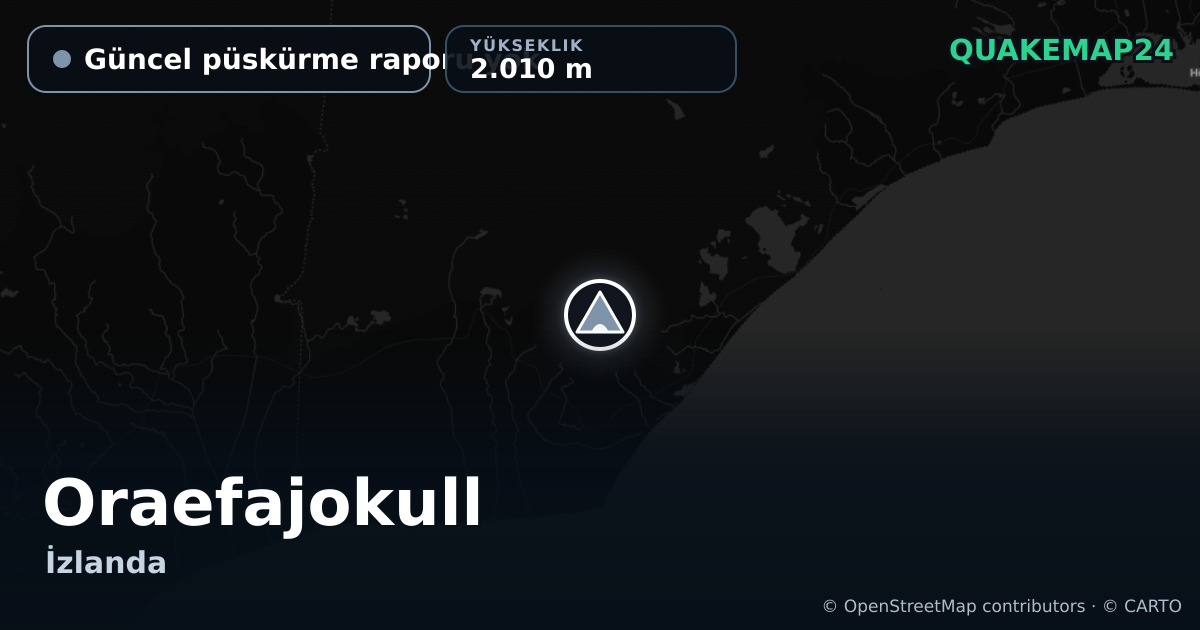 Oraefajokull · Güncel püskürme raporu yok · 2.010 m