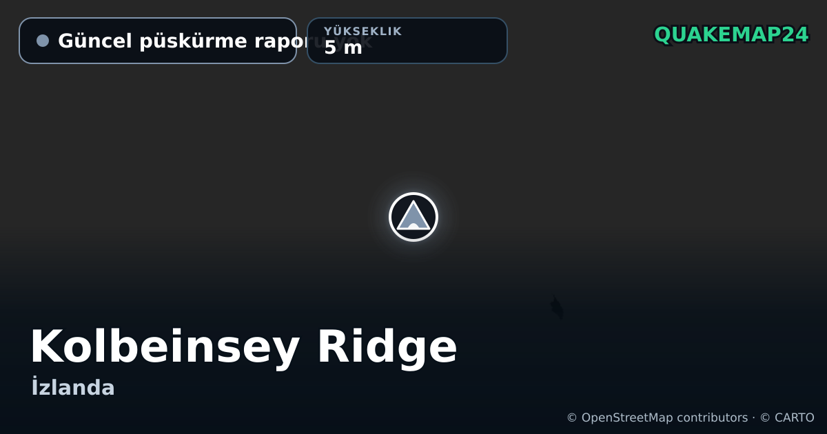 Kolbeinsey Ridge · Güncel püskürme raporu yok · 5 m