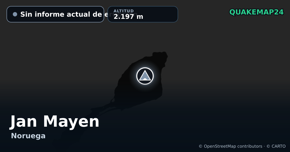 Jan Mayen · Sin informe actual de erupción · 2.197 m