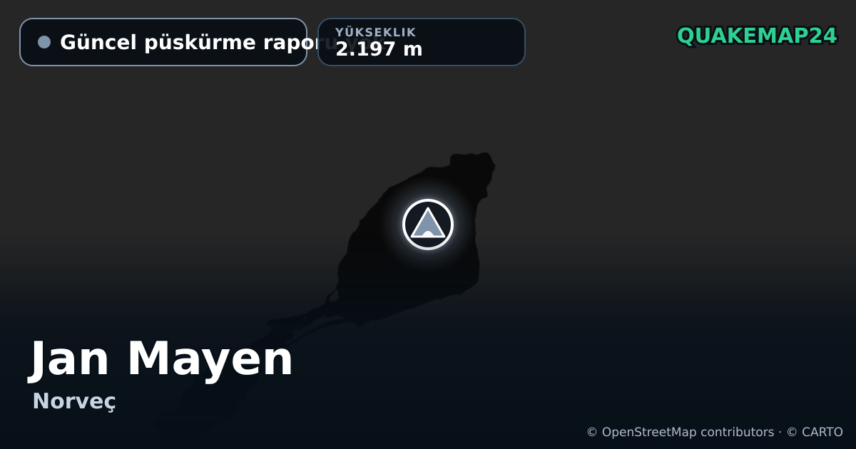 Jan Mayen · Güncel püskürme raporu yok · 2.197 m