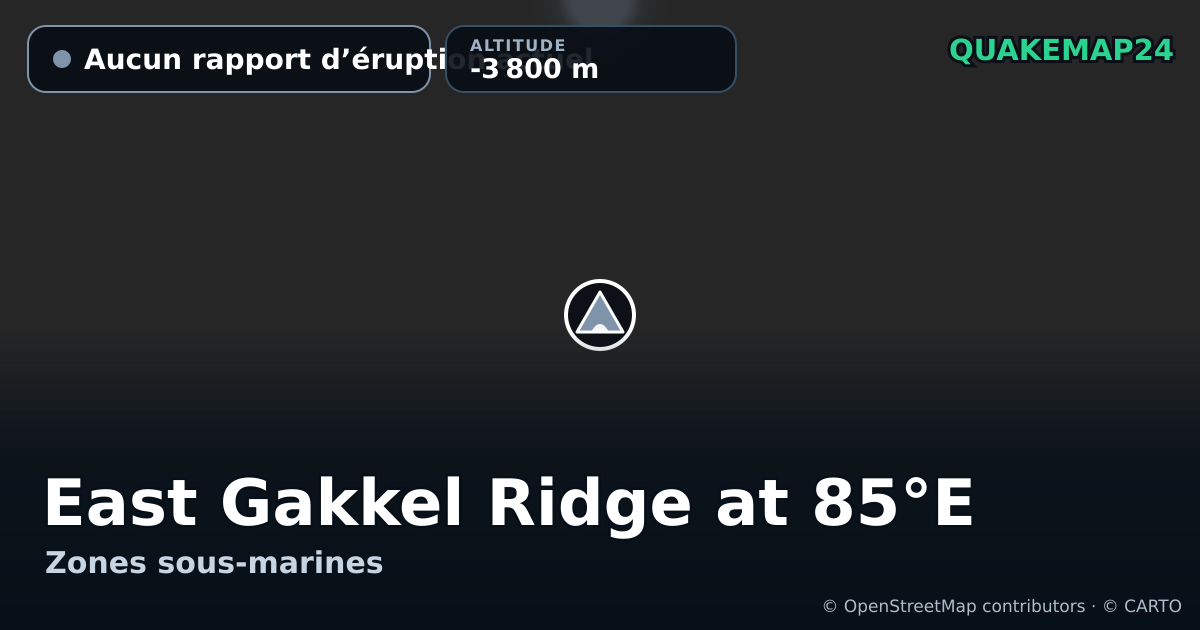 East Gakkel Ridge at 85°E · Aucun rapport d’éruption actuel · -3 800 m