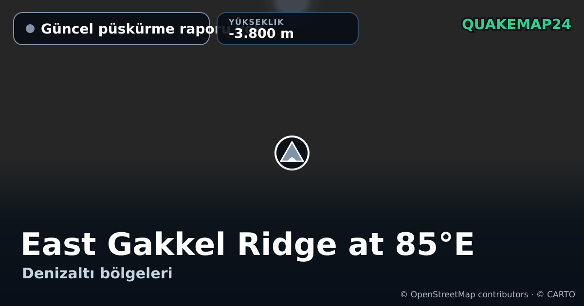 East Gakkel Ridge at 85°E · Güncel püskürme raporu yok · -3.800 m