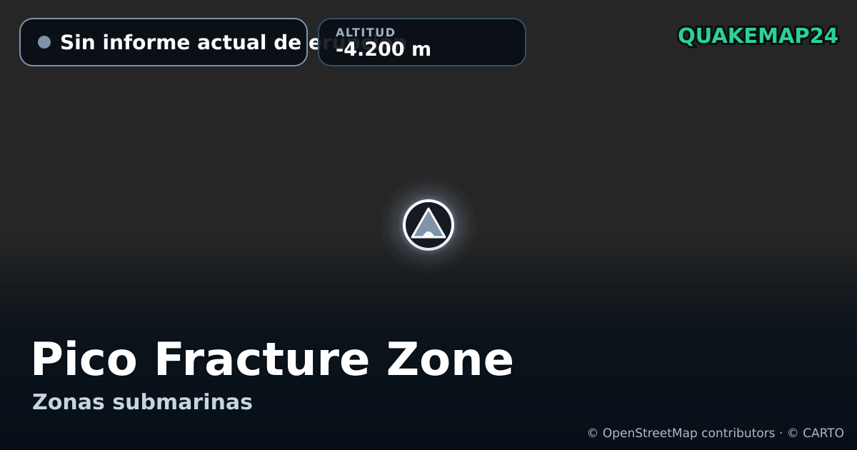 Pico Fracture Zone · Sin informe actual de erupción · -4.200 m