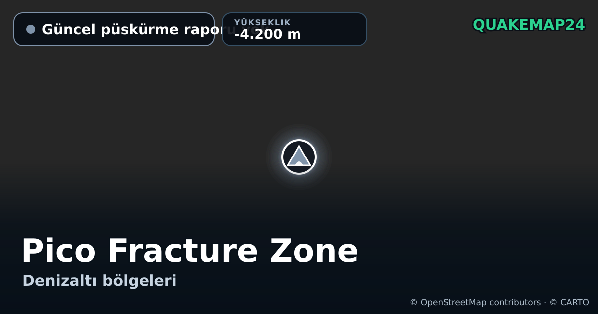 Pico Fracture Zone · Güncel püskürme raporu yok · -4.200 m