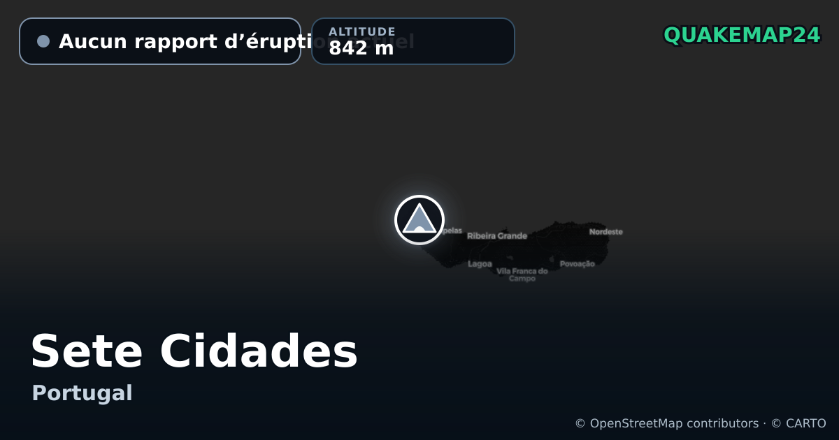 Sete Cidades · Aucun rapport d’éruption actuel · 842 m