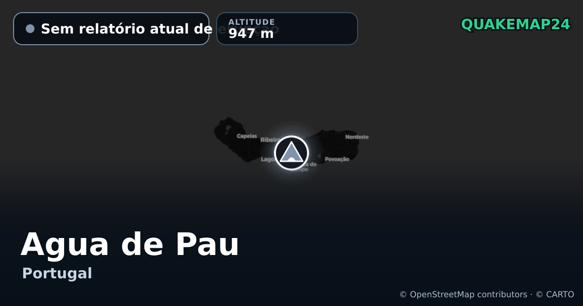Agua de Pau · Sem relatório atual de erupção · 947 m