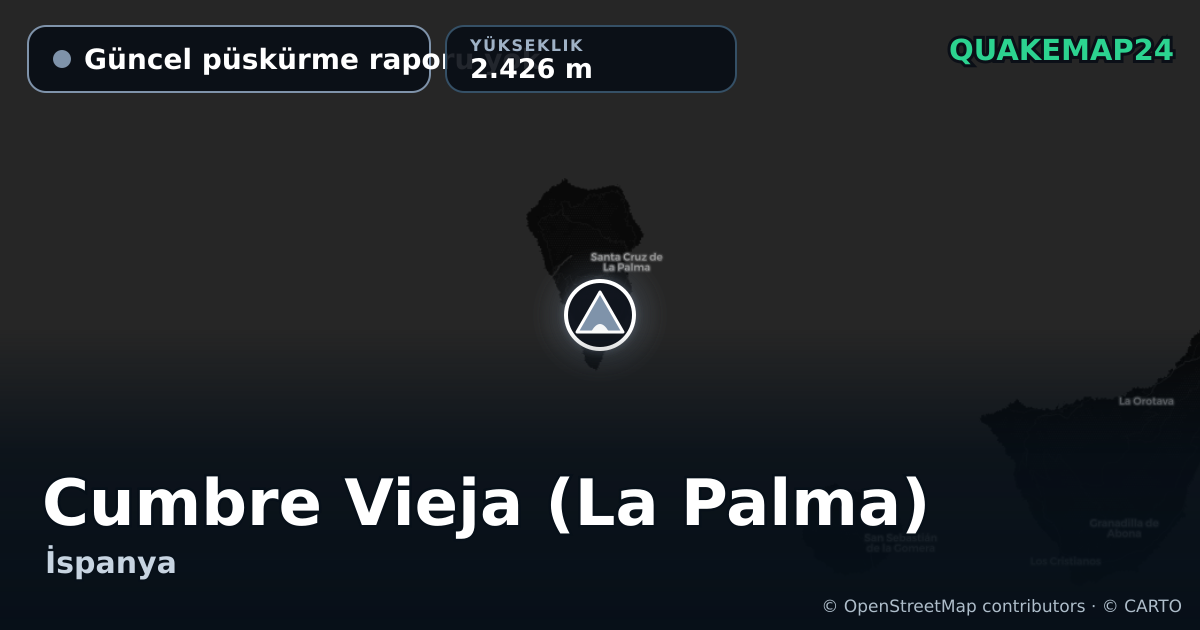 Cumbre Vieja (La Palma) · Güncel püskürme raporu yok · 2.426 m