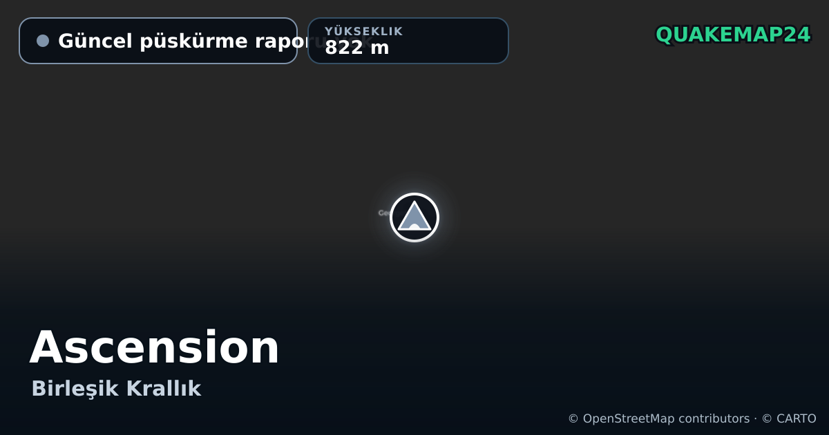 Ascension · Güncel püskürme raporu yok · 822 m