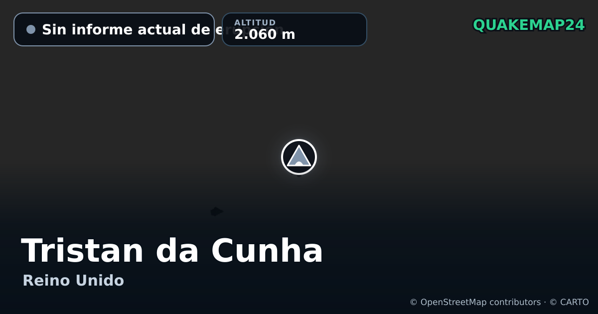 Tristan da Cunha · Sin informe actual de erupción · 2.060 m