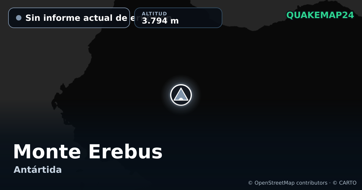 Monte Erebus · Sin informe actual de erupción · 3.794 m