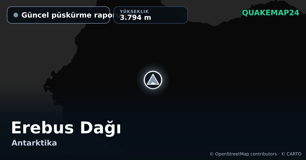 Erebus Dağı · Güncel püskürme raporu yok · 3.794 m