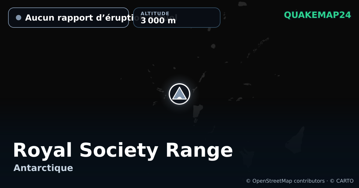 Royal Society Range · Aucun rapport d’éruption actuel · 3 000 m