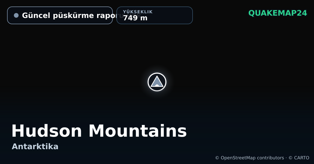 Hudson Mountains · Güncel püskürme raporu yok · 749 m