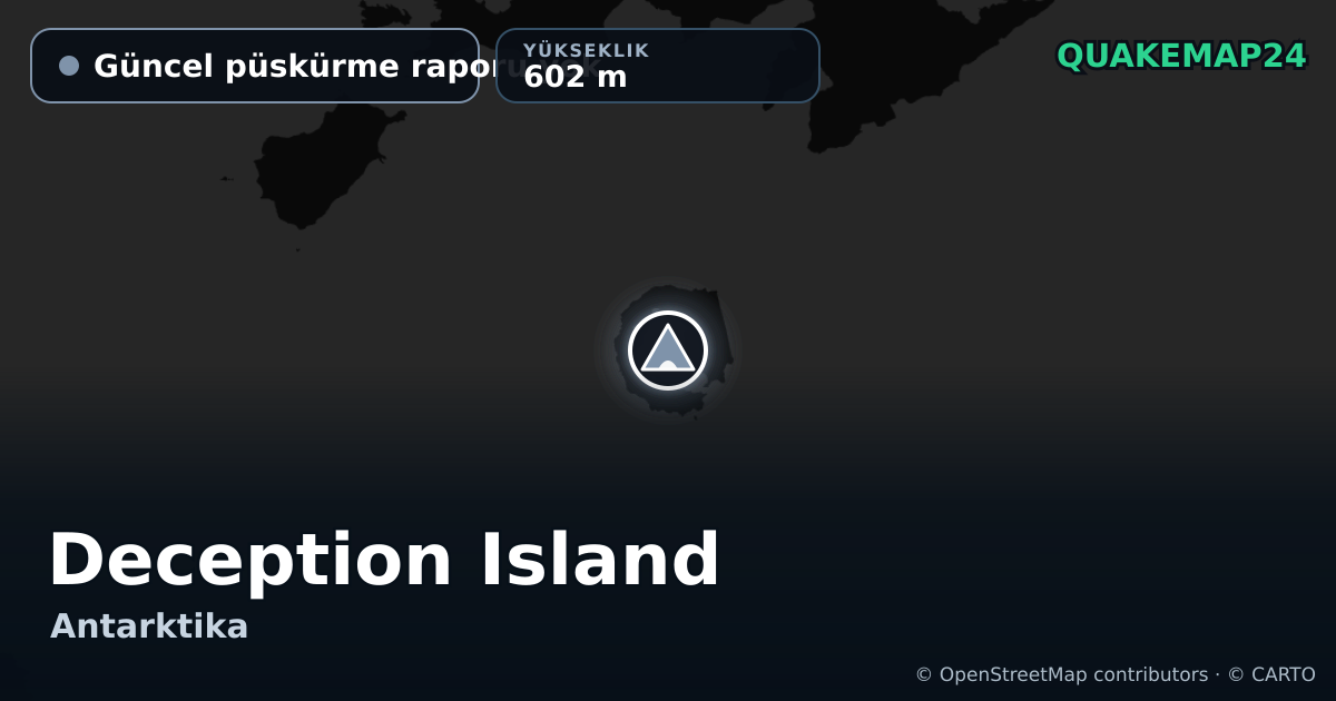 Deception Island · Güncel püskürme raporu yok · 602 m