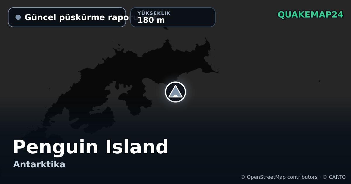 Penguin Island · Güncel püskürme raporu yok · 180 m