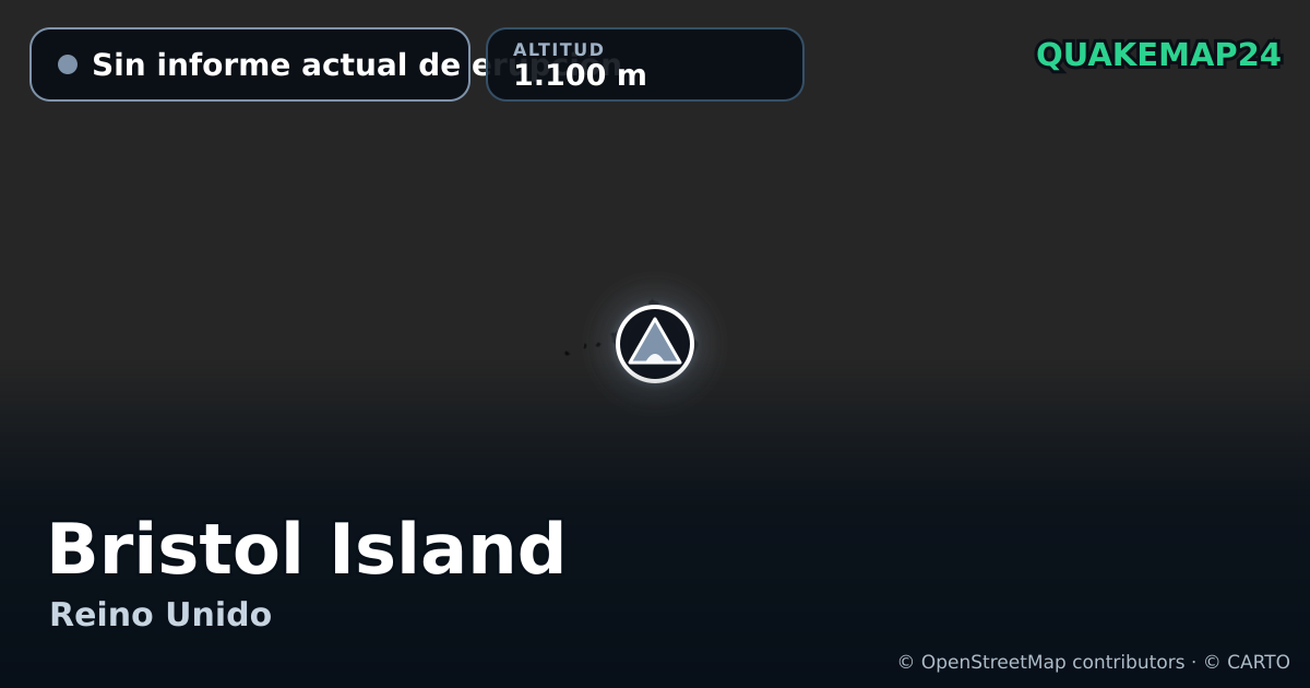 Bristol Island · Sin informe actual de erupción · 1.100 m