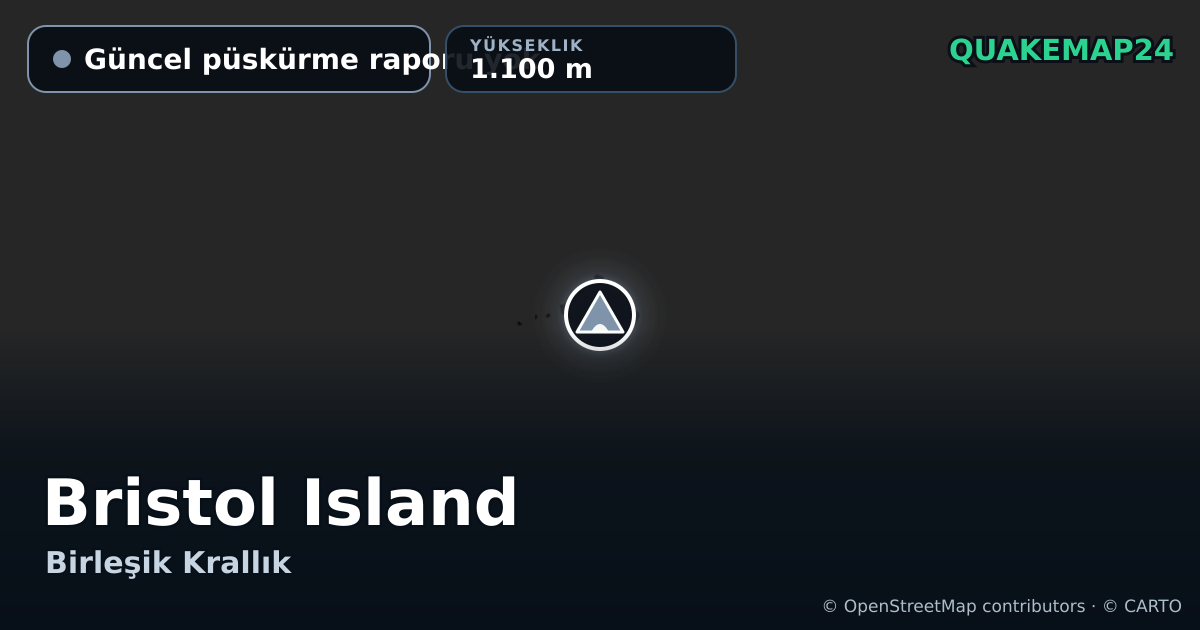 Bristol Island · Güncel püskürme raporu yok · 1.100 m