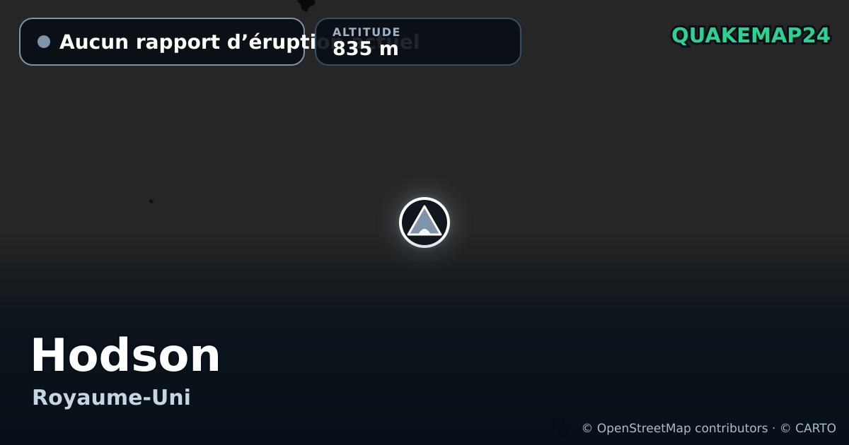 Hodson · Aucun rapport d’éruption actuel · 835 m